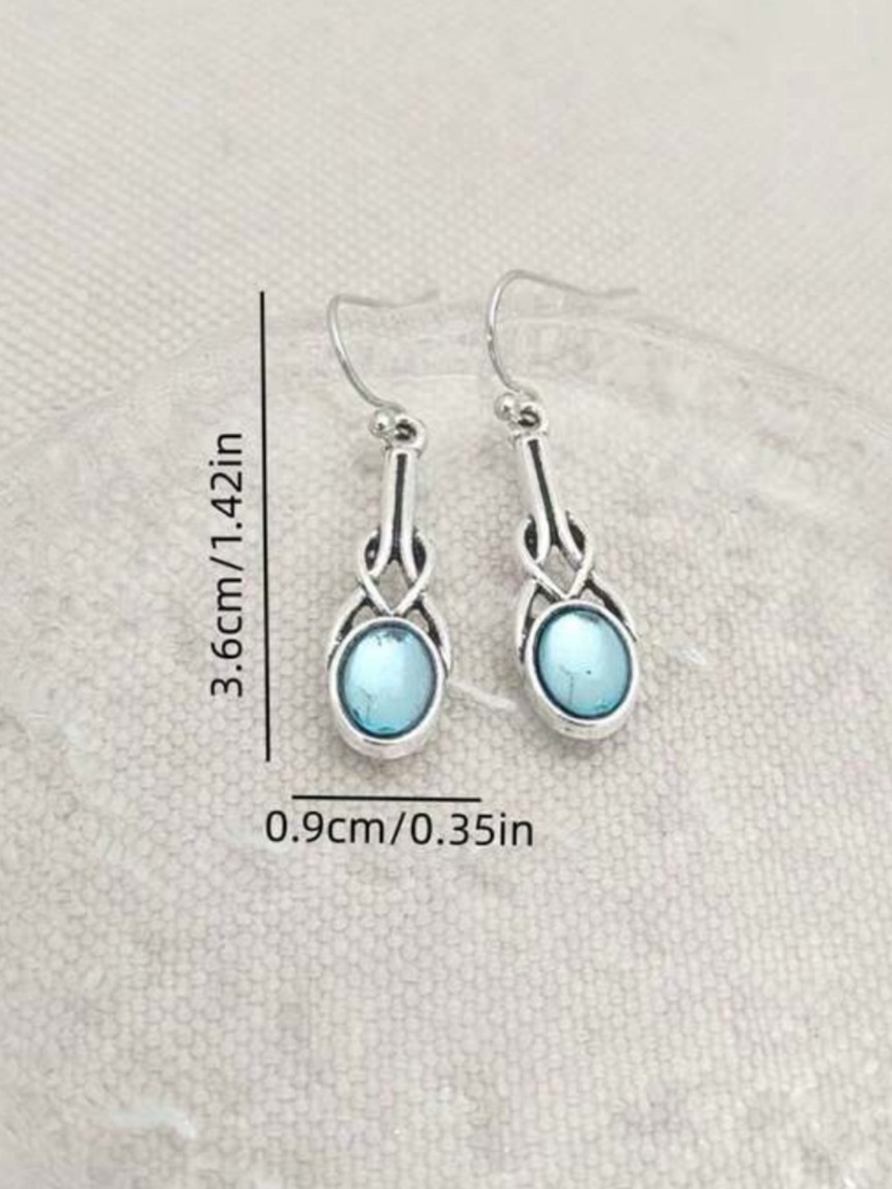 Sterling Silver Blue Quartz Drop Earrings R 448 - Picture 2 of 2
